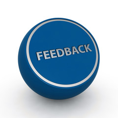 Feedback circular icon on white background