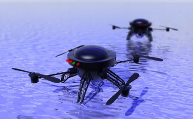 Foto op Aluminium Drones inzetten bij zoektocht boven water © emieldelange