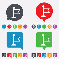 Flag pointer sign icon. Marker symbol.