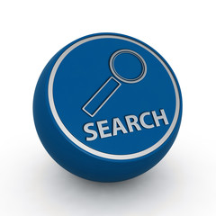 Search circular icon on white background
