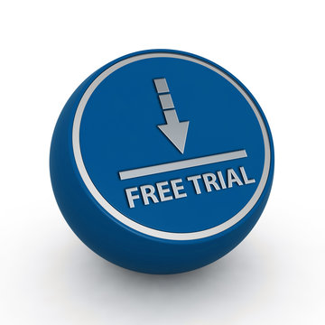 Free trial circular icon on white background