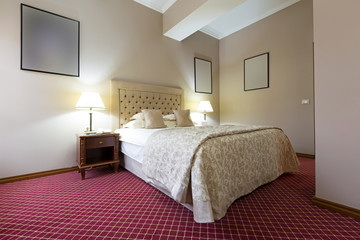 Hotel bedroom interior 