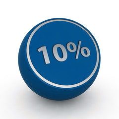 Ten percent circular icon on white background