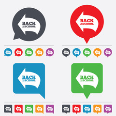 Back to school sign icon. Back 2 school symbol.