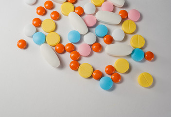 medicines: tablets, capsules and pills closeup