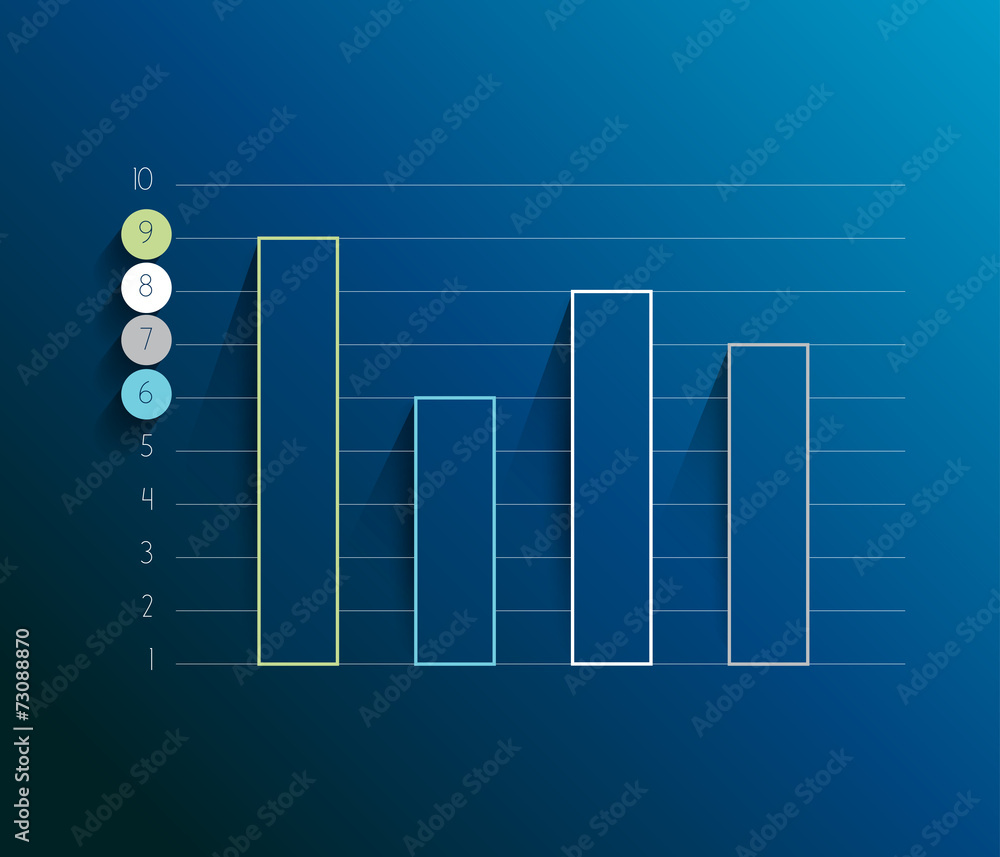 Aufkleber example of business lined design graph. infographics chart.