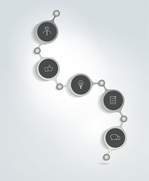 Timeline simply round template. Vector minimalistic banner.