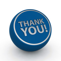 Thank you circular icon on white background