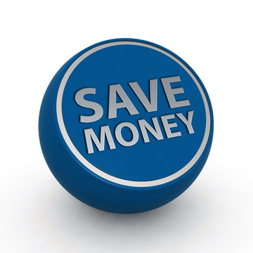 Save money circular icon on white background