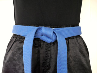 Kampfsport blauer Gürtel nah