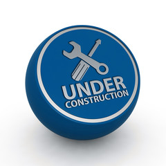 Obraz premium Under construction circular icon on white background