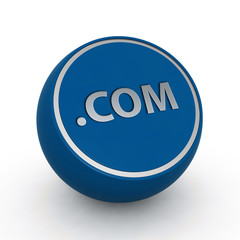Com circular icon on white background