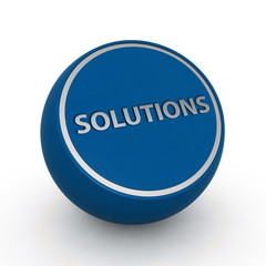 Solutions circular icon on white background