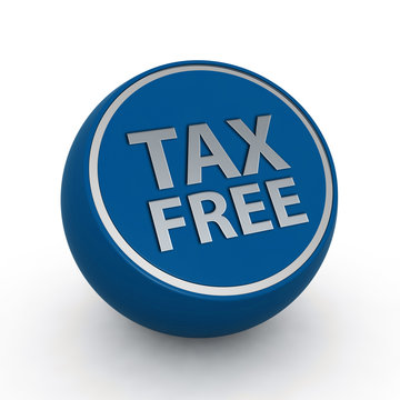 Tax free circular icon on white background