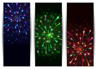 Colorful firework banners