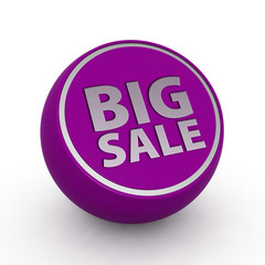 Big sale circular icon on white background