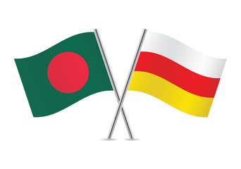 South Ossetia and Bangladesh  flags. Vector illustration.