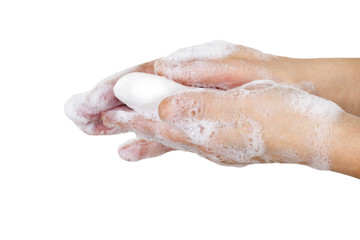 Cleaning Hands with soap