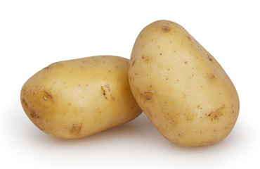 Potatoes isolated on white background with clipping path