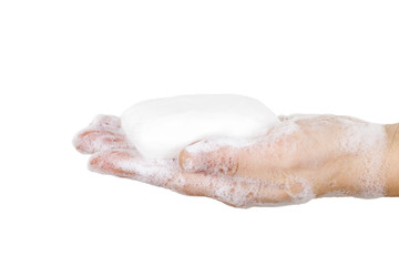 Cleaning Hands with soap