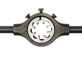 Thread Die in Die Stock isolated on white background