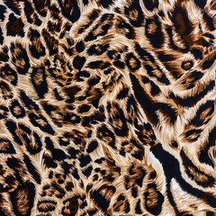 texture of print fabric stripes leopard