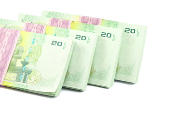 Thai money on white background