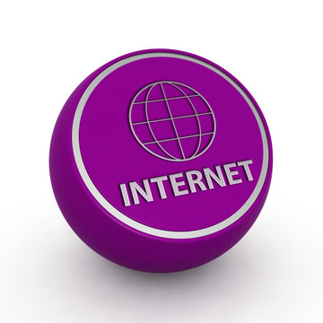 inernet circular icon on white background