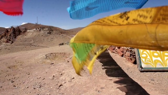 Prayer flags Lungta (flying horses) in Tibet.