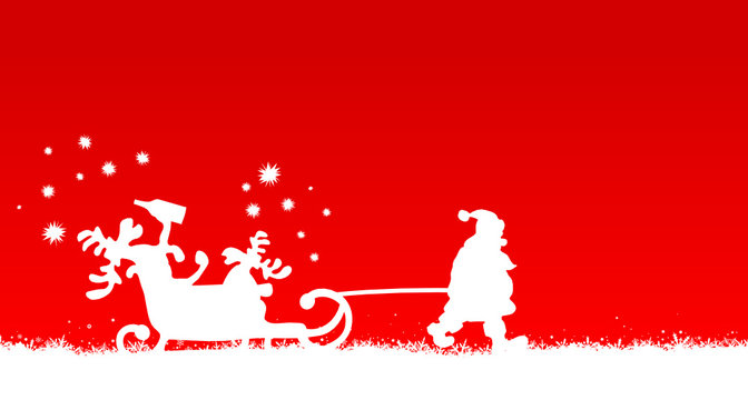 Weihnachtsmann zieht Elche