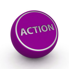 Action circular icon on white background