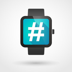 Obraz premium Smart watch icon with a hash tag