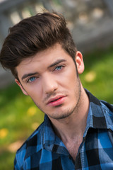 Handsome young man with blue eyes