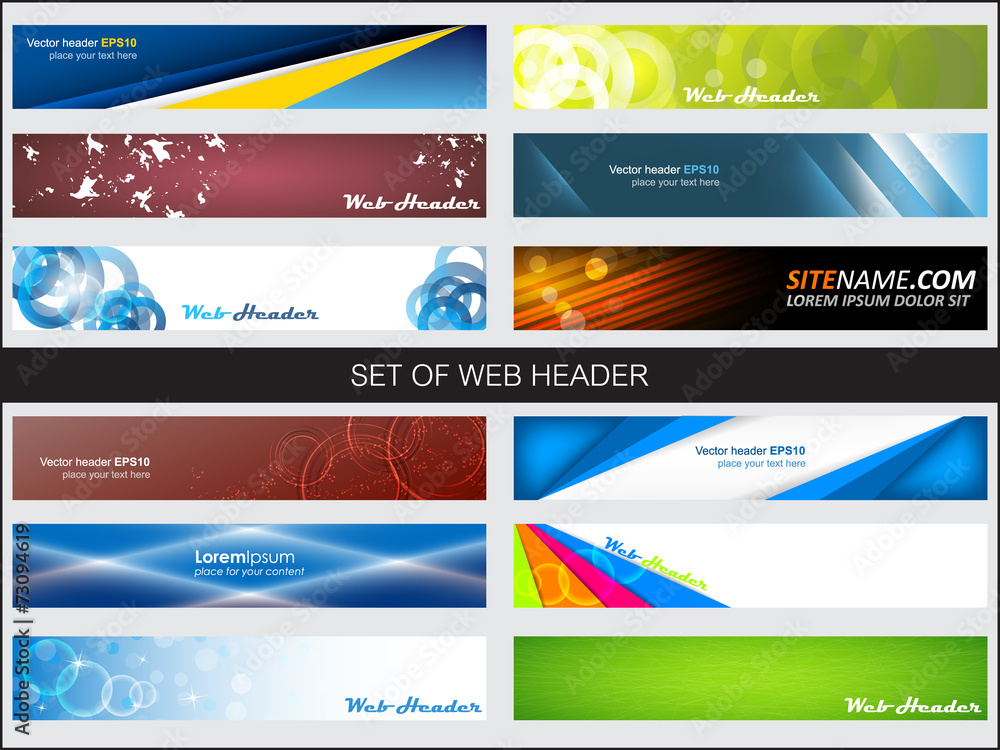 Poster set of web header or banner, editable vector design