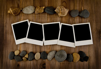 picture with cockleshells and stone