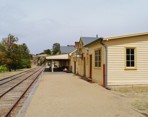 Fototapeta na wymiar The historic railway station in Gundagai in Australia