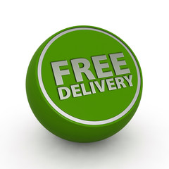 Free delivery circular icon on white background