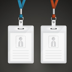 blank identification cards set template