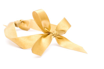 Christmas ribbon on white background