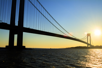 Views of New York City, USA. Verazzano Narrows Bridge.