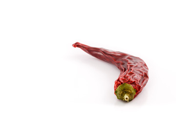 Dried red hot chili pepper studio curved