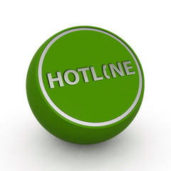 Hotline circular icon on white background