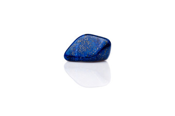 Beautiful blue lapis lazuli gem stone isolated
