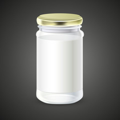 blank glass bottle with label