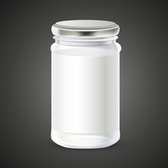 blank glass bottle with label