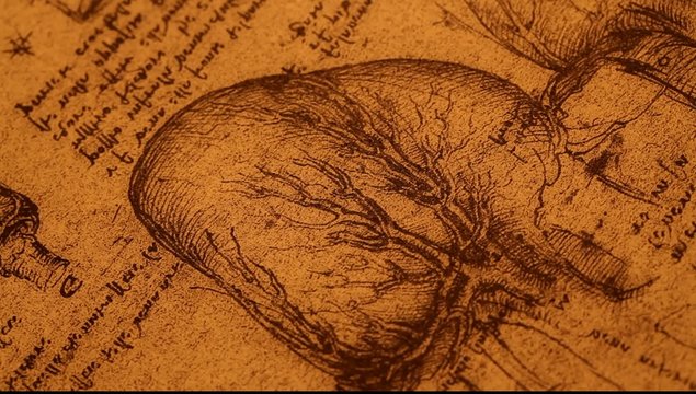 14th century anatomy art by Leonardo Da Vinci   