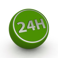 24 hours circular icon on white background
