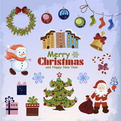 Set of Christmas objects for your design