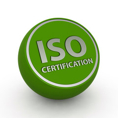 Iso certification circular icon on white background