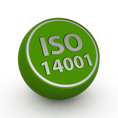 Iso 14001 circular icon on white background